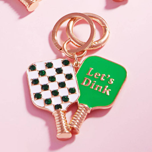 LETS DINK Pickleball Keychain Bag Charm - Green