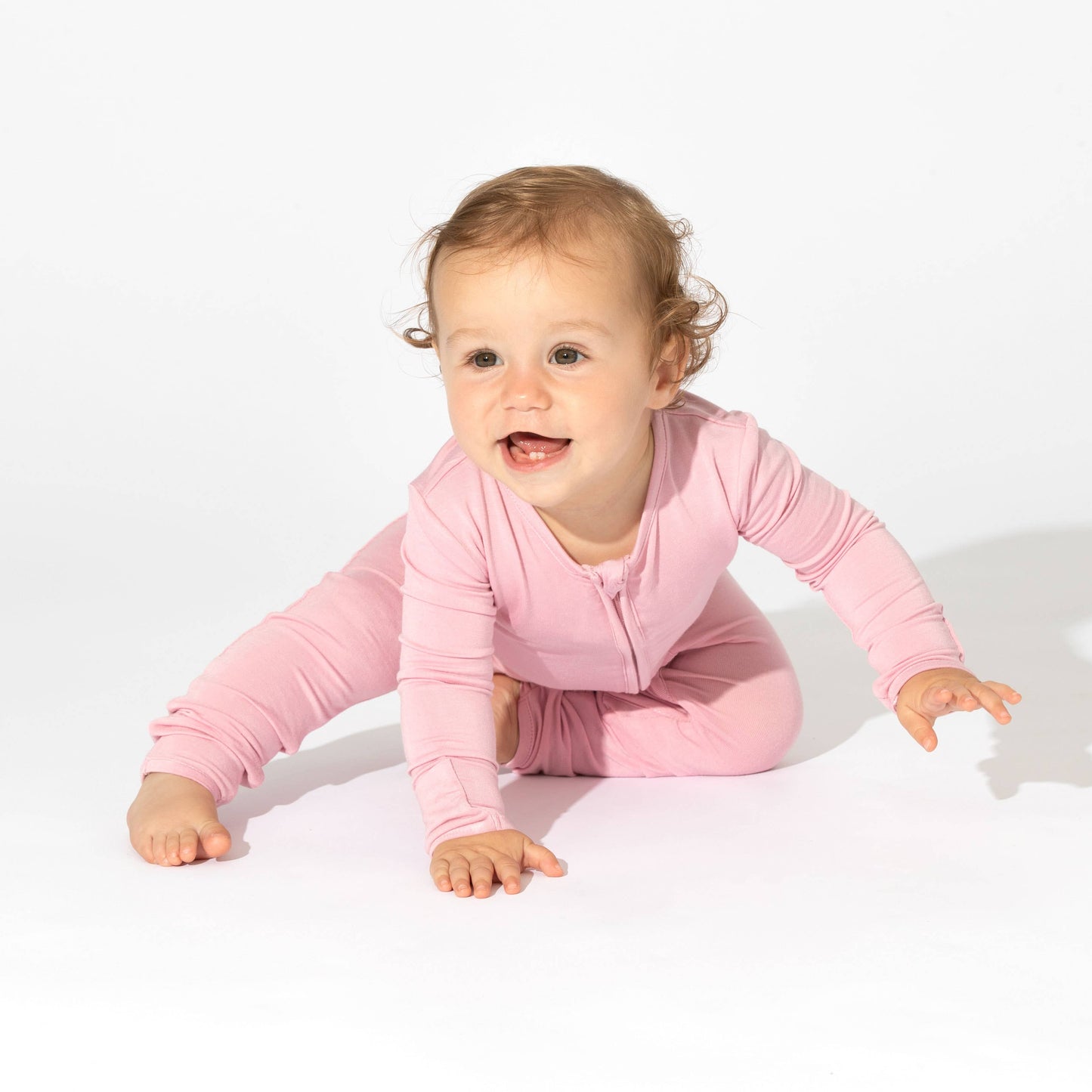 Dusty Rose Bamboo Convertible Footie - 6-9 Months