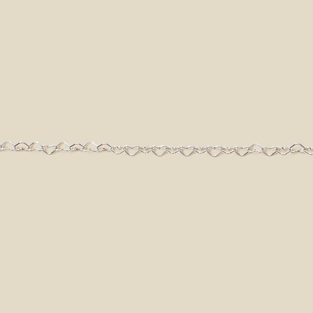 Heart Chain Bracelet - Silver/7"