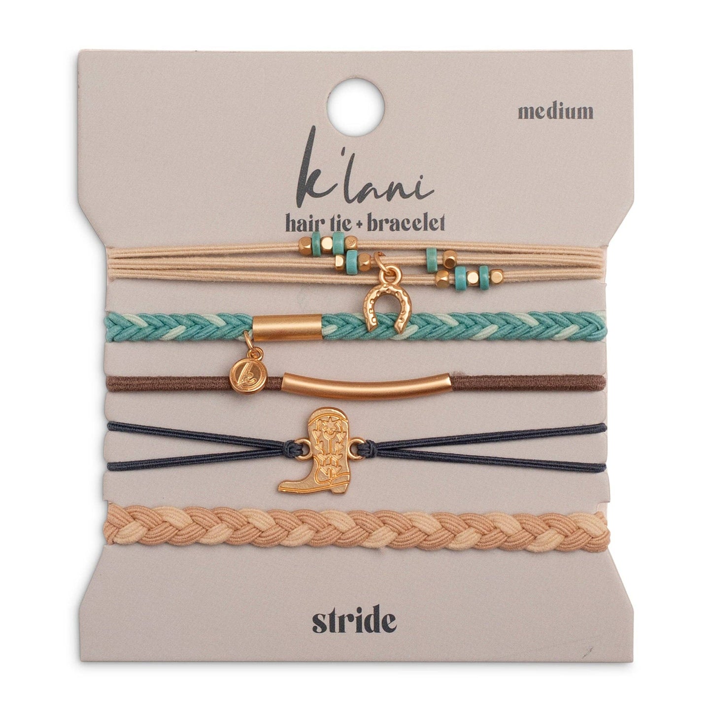 "Stride" Turquoise Cowgirl Boot Hair Tie Bracelets
