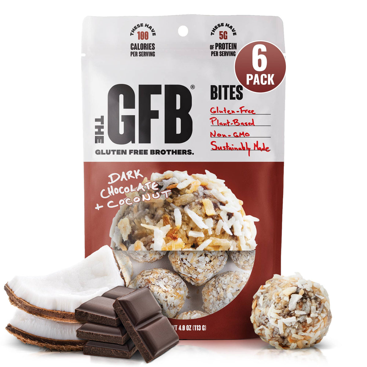 Dark Chocolate Coconut Protein Bites