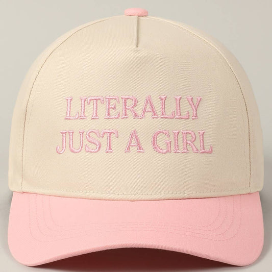 Literally Just A Girl Trucker Hat - Pink