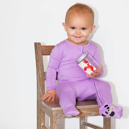 Lavender Bamboo Convertible Footie - 9-12 Months