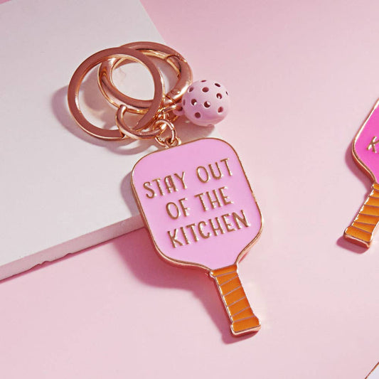 STAY OUT OF THE KITCHEN Pickleball Bag Charm - Pink