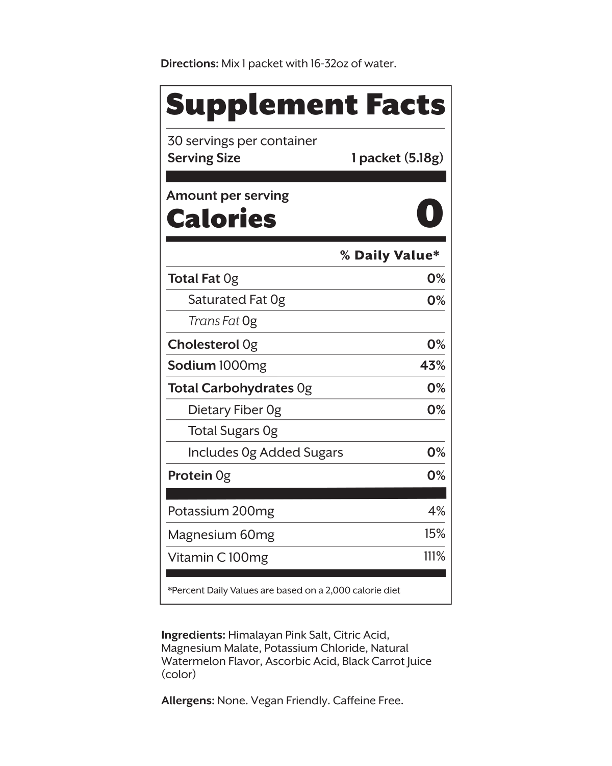 Salted Watermelon Electrolyte Drink Mix: Unsweetened
