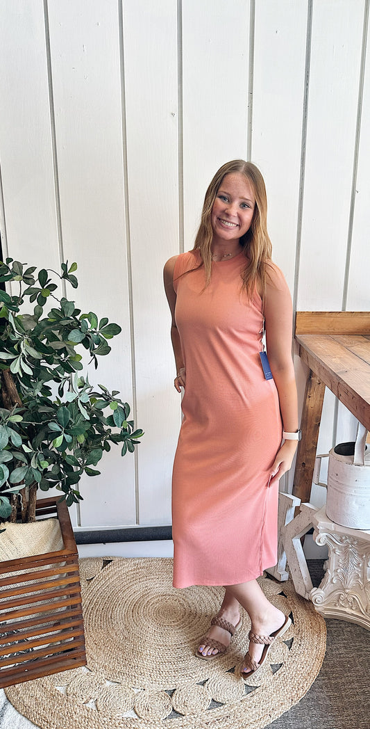 Coral Midi Dress