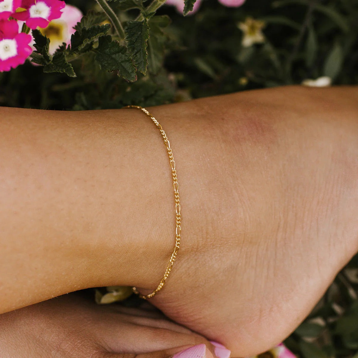 Figaro Chain Anklet - Gold Filled