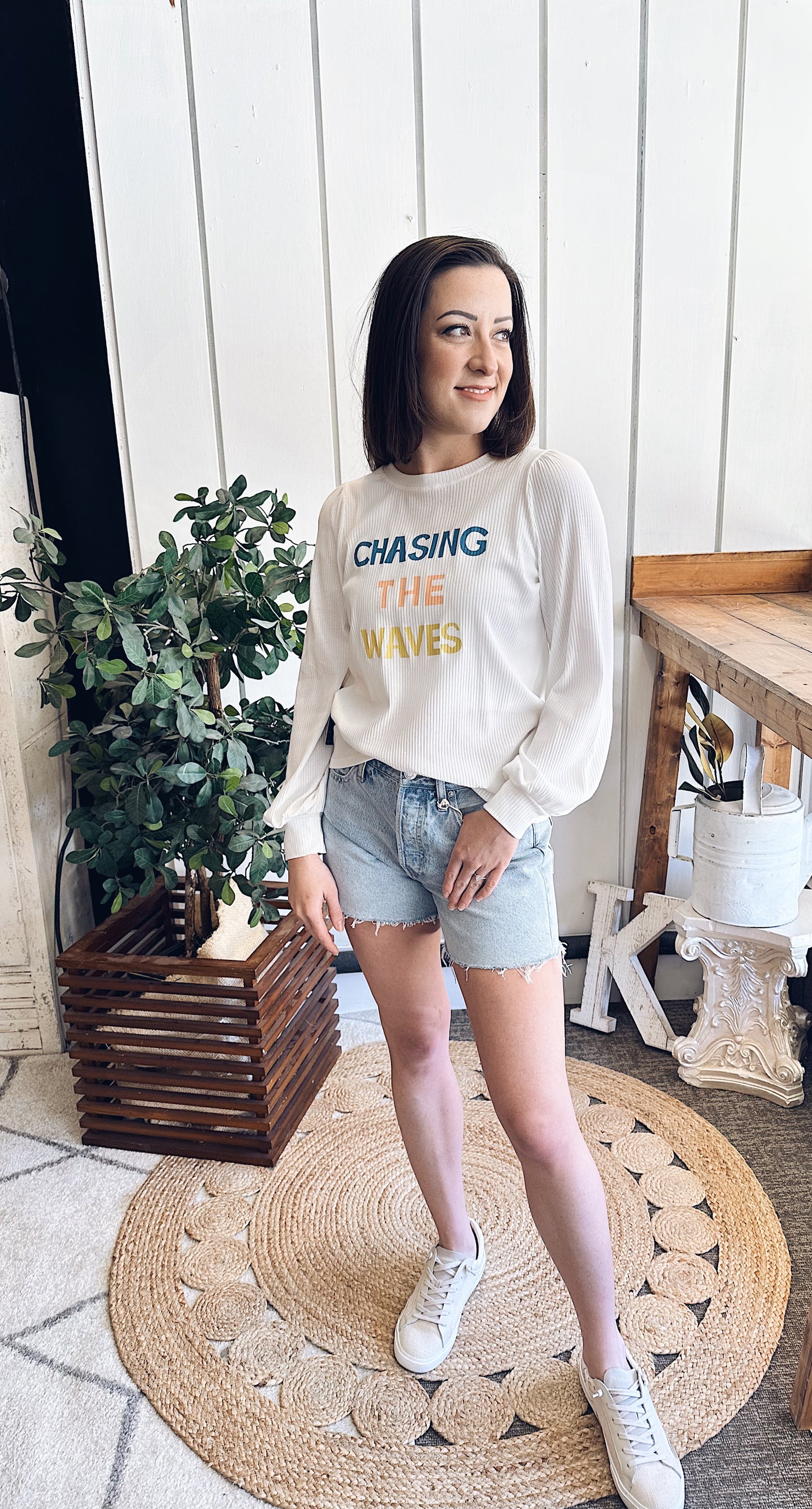 Chasing The Waves Ribbed LS