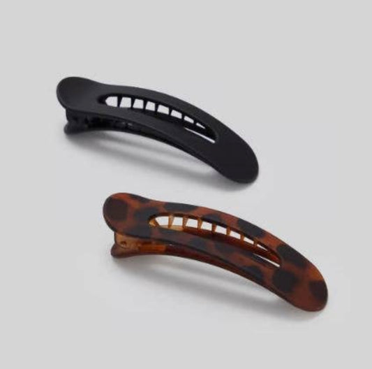 Flat Lay Claw Clips - Black & Tort
