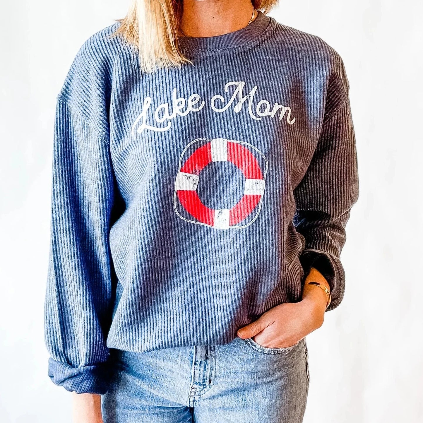 Lake Mom Ribbed Sweatshirt