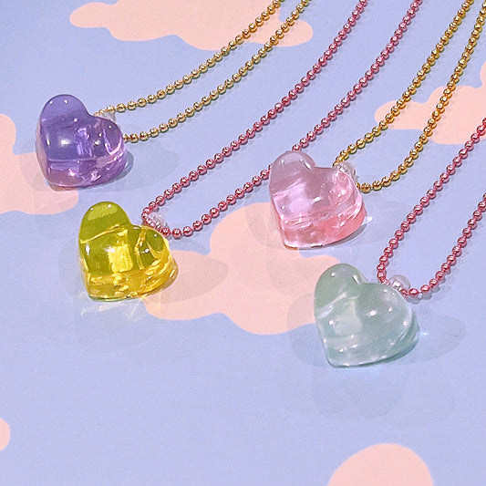 Jello Heart Kid's Necklaces