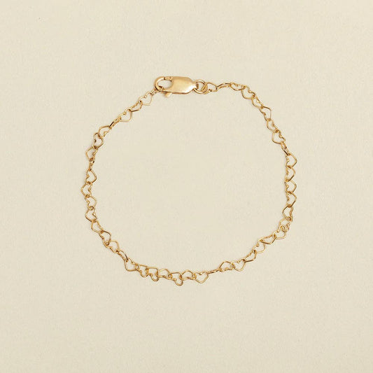 Heart Chain Bracelet - Silver/8"