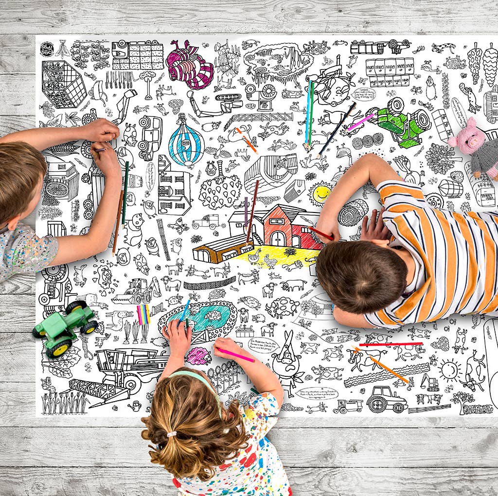Colour-in Giant Poster / Tablecloth – Farm