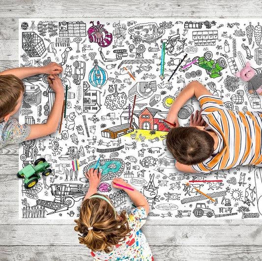 Colour-in Giant Poster / Tablecloth – Farm