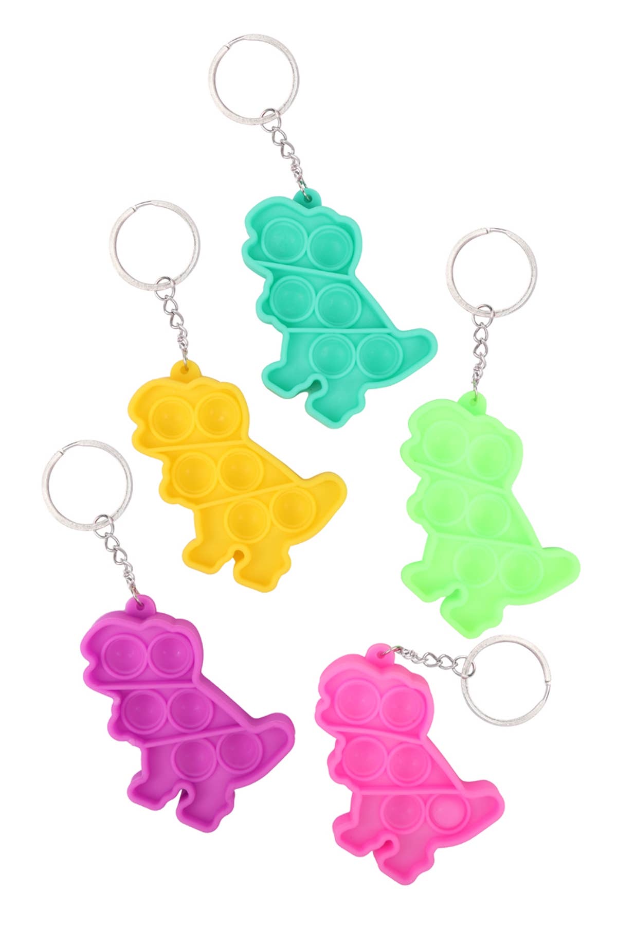 Mini Dinosaur Push Pop Bubble Fidget Toy Key Chain