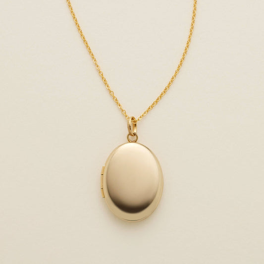 Oval Locket Necklace: Gold Filled / 16"-18"