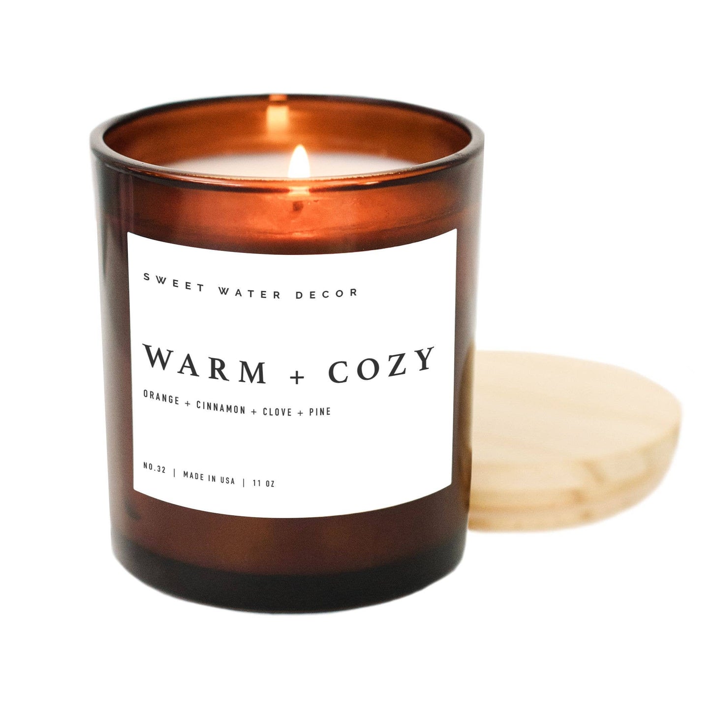 Warm and Cozy 11 oz Amber Jar Candle