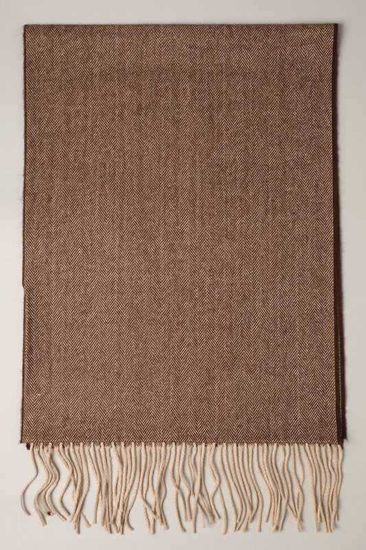 Herringbone Cashmere Feel Muffler Classic Scarf