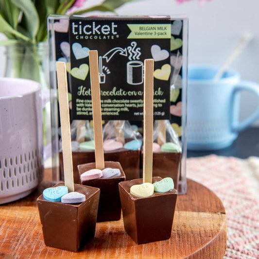 Valentine's Hot Chocolate on a Stick 3-pack - Belgian Milk