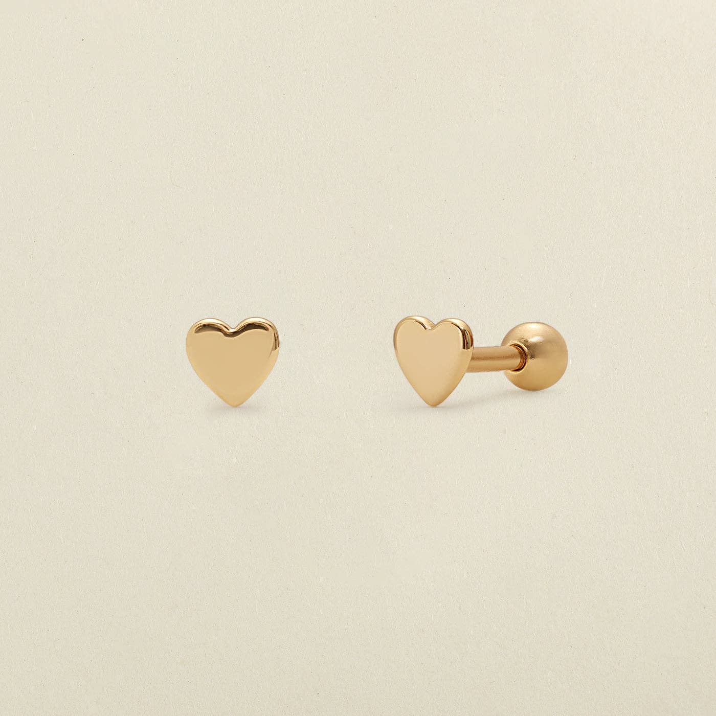 Live In Stud Earrings - Gold Vermeil/Heart