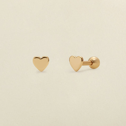 Live In Stud Earrings - Gold Vermeil/Heart