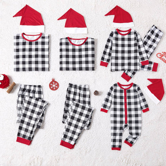 Christmas Black Plaid Pajama Set - Kids