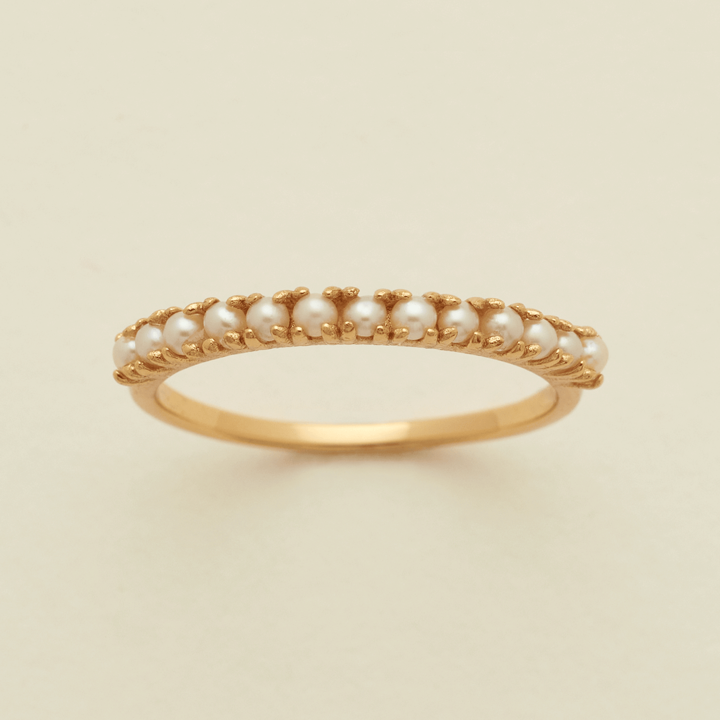 Pearl Stacking Band Ring - Gold Vermeil