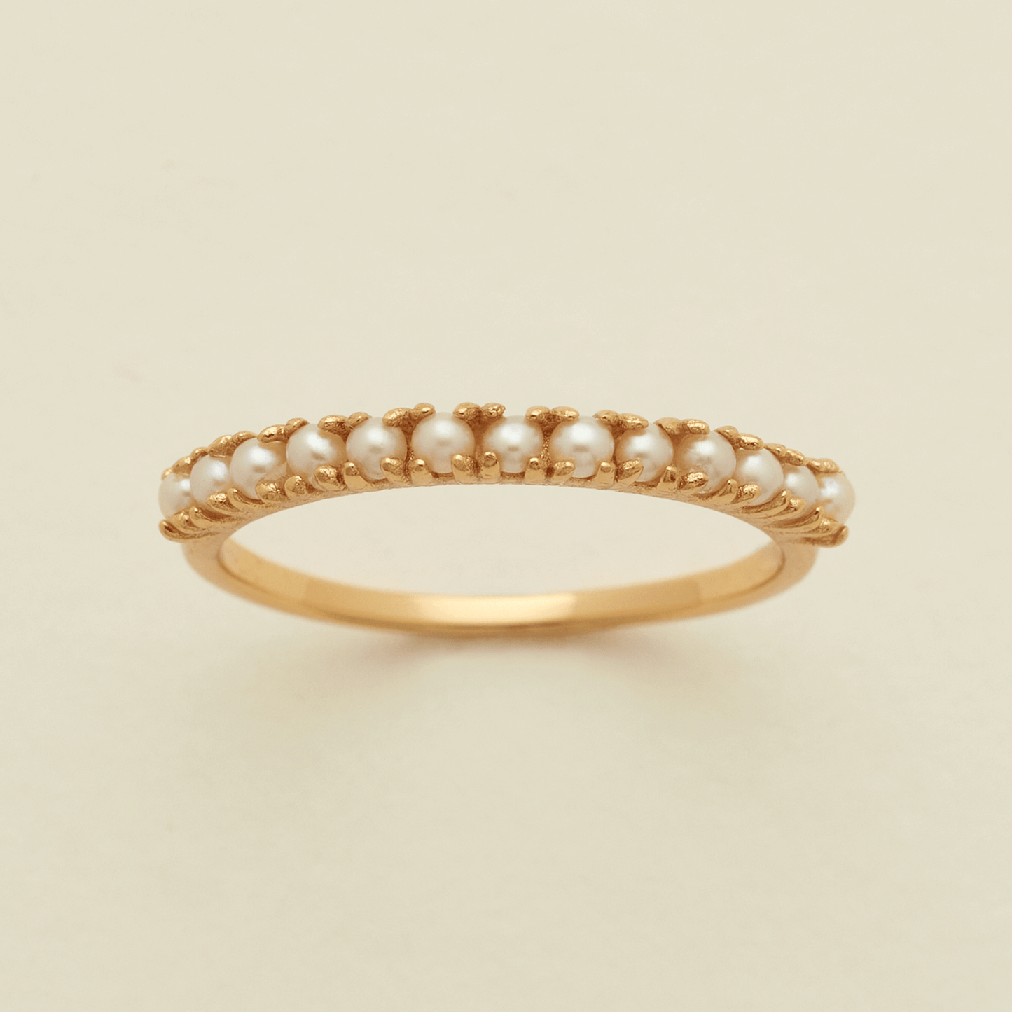 Pearl Stacking Band Ring - Gold Vermeil