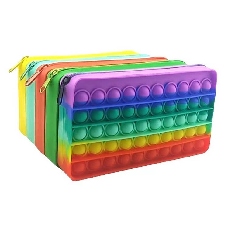 Push Pop Fidget Rainbow Pencil Case