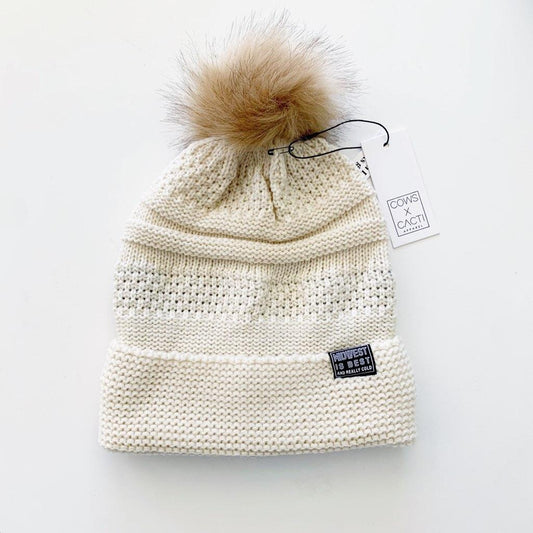 Midwest Pom Beanie - Ivory