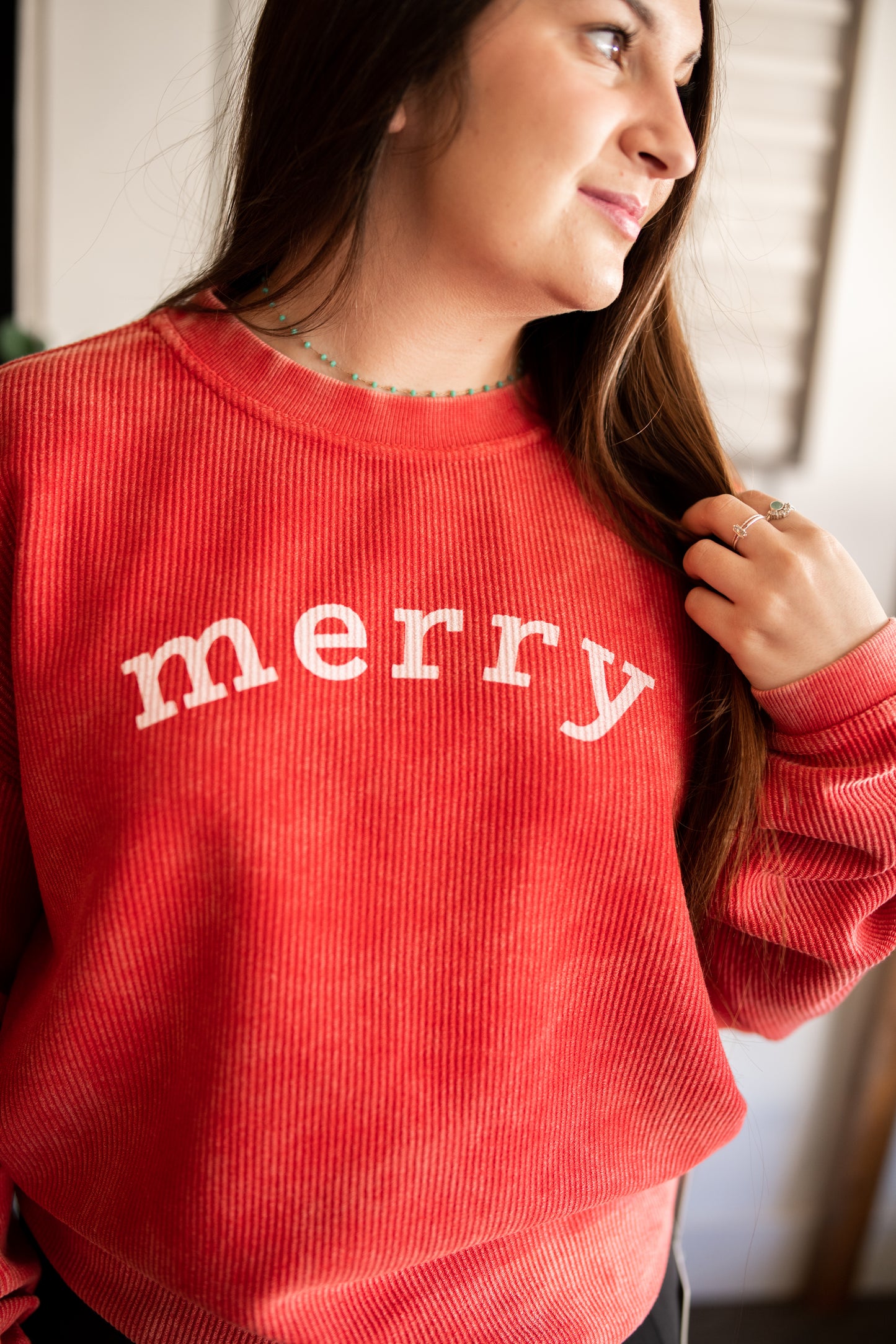Merry Ribbed Sweatshirt