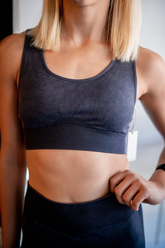 Work It Out Seamless Bra - Washed Black