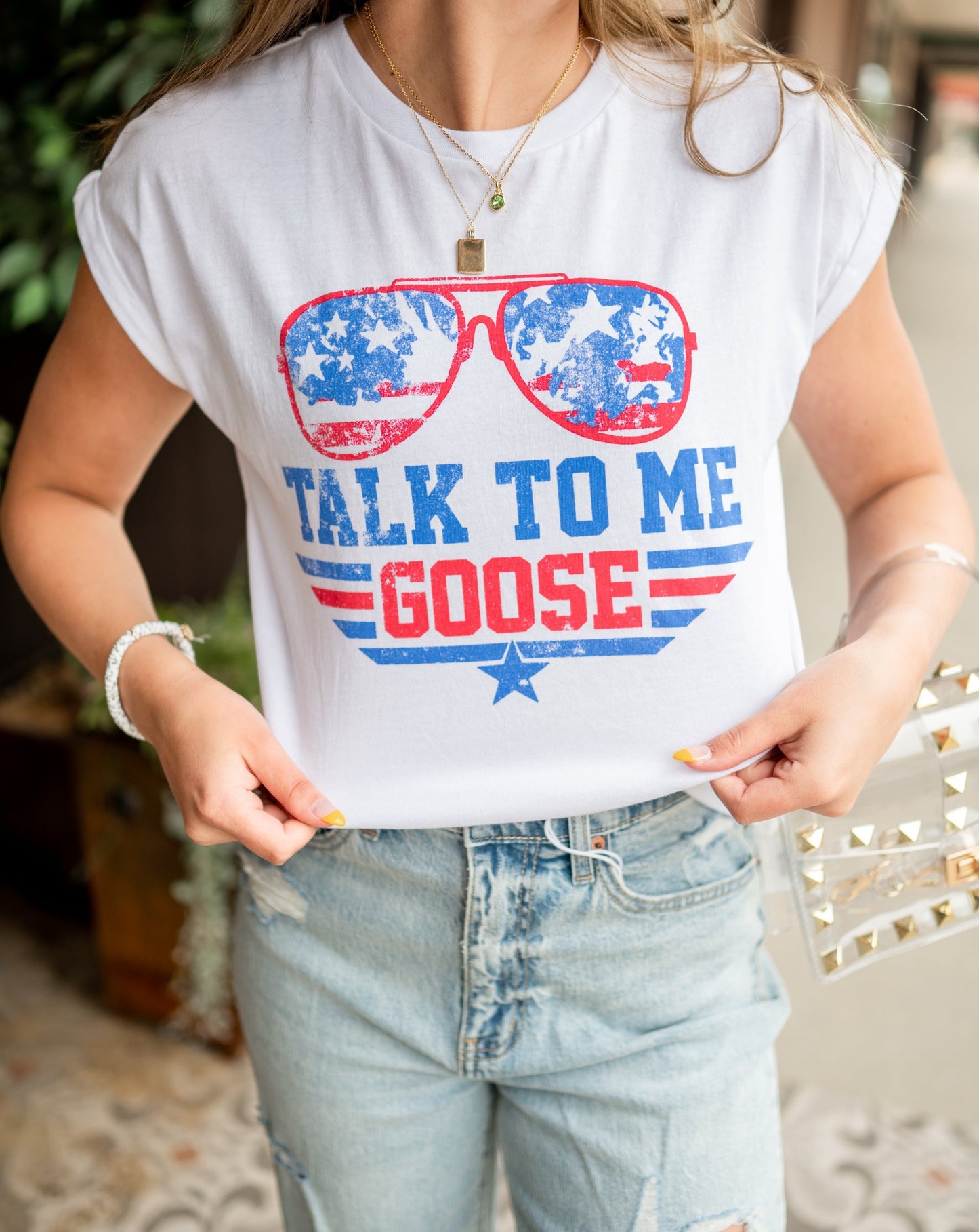Talk To Me Goose Tee - White