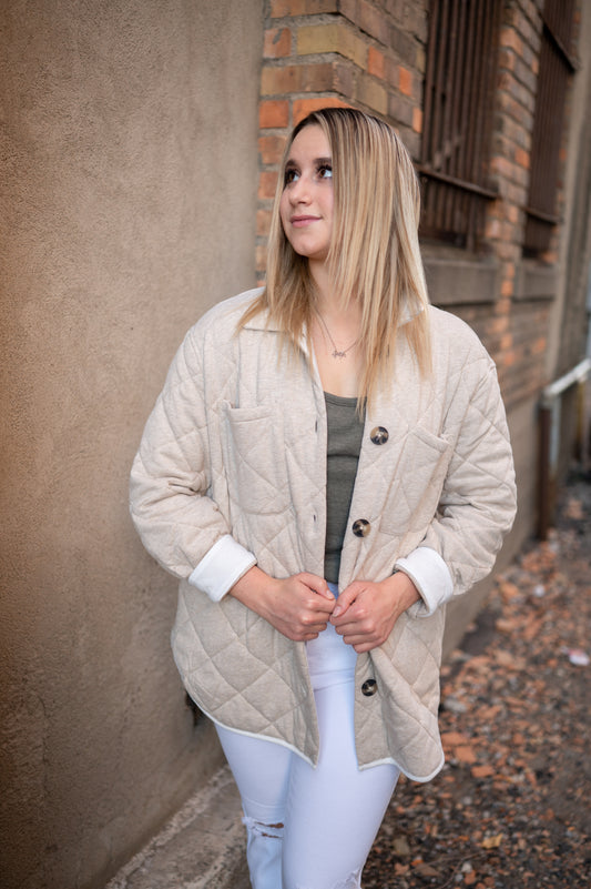 Maya Shacket - Heather Latte