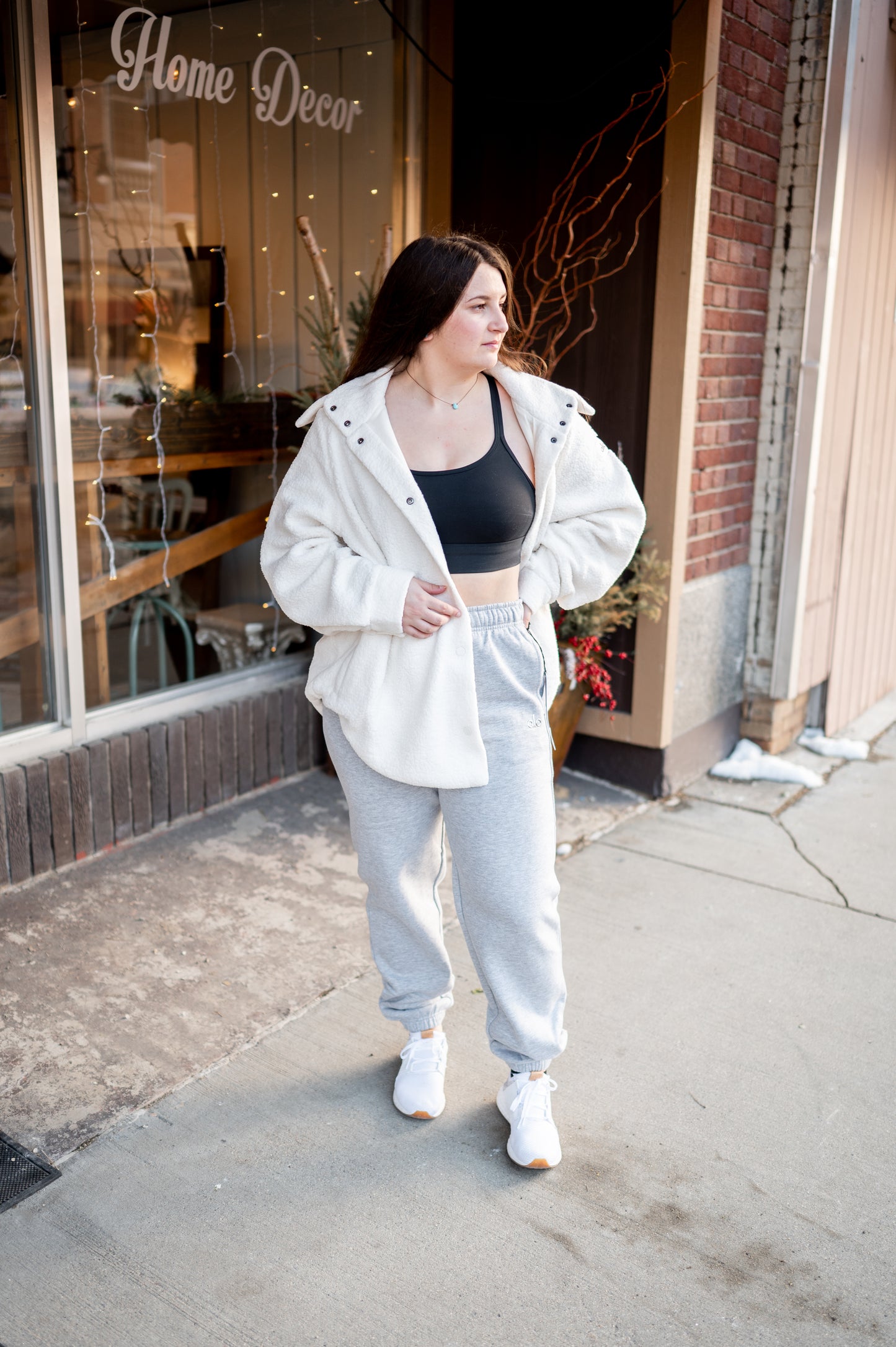 Micro Sherpa Envy Shacket - Ivory