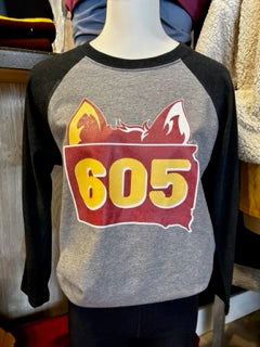Wolves Raglan - Vintage Black Heather