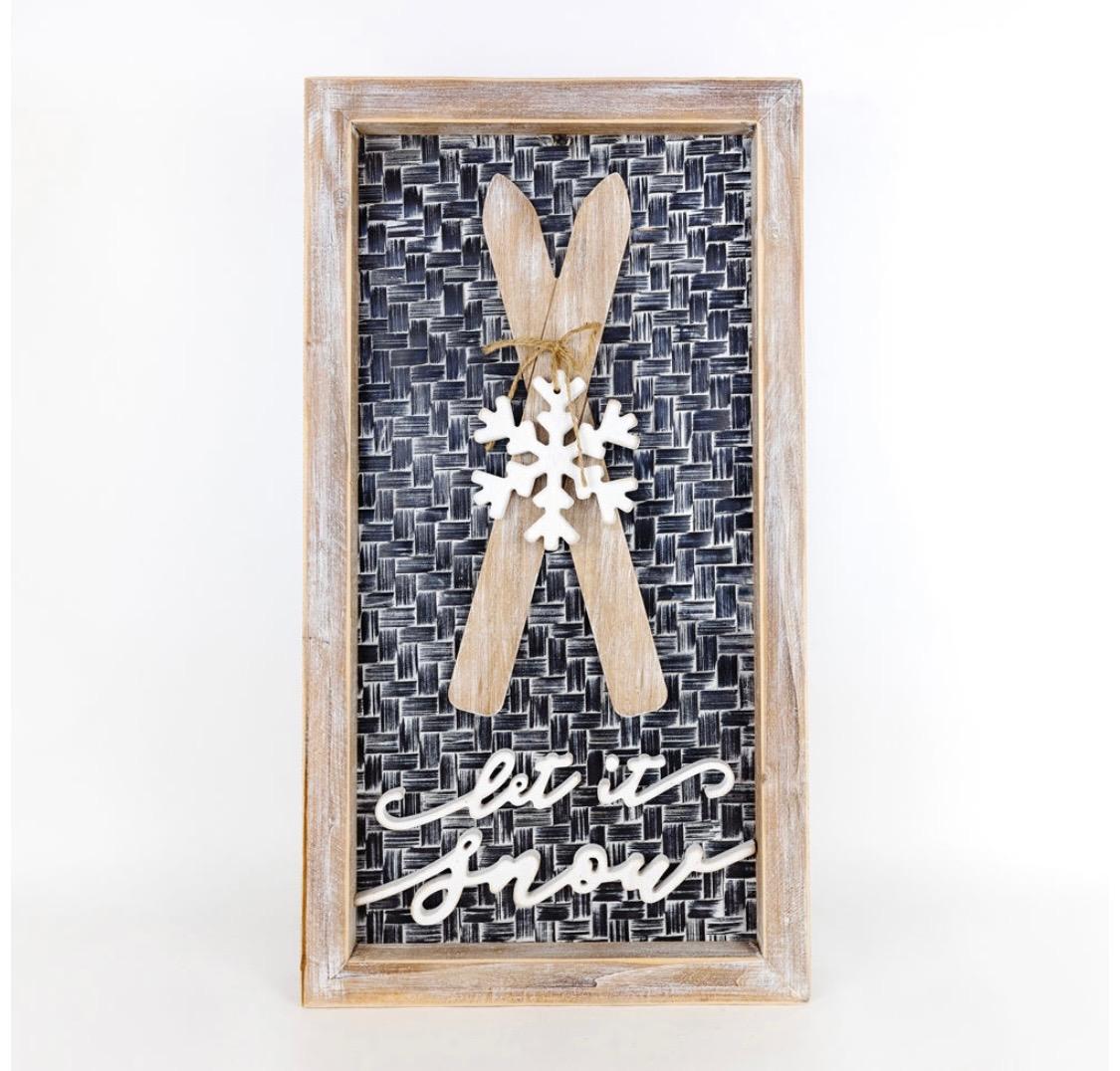 Let It Snow, Bamboo Wood Frame