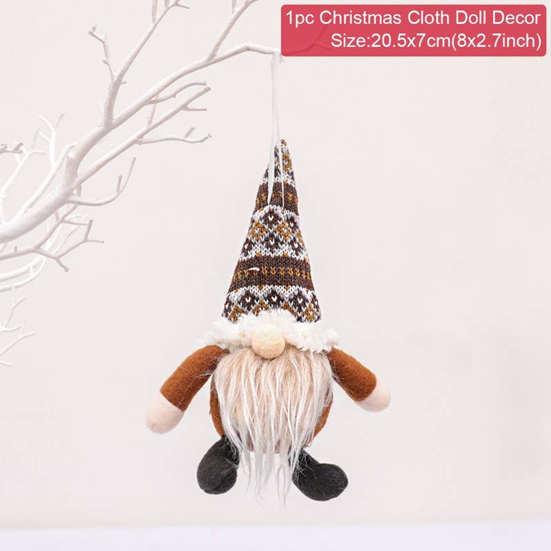 Elf Snowman Plush Ornament - Brown