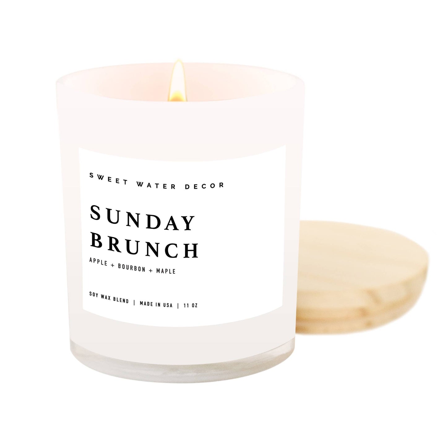Sunday Brunch Soy Candle | White Jar Candle + Wood Lid