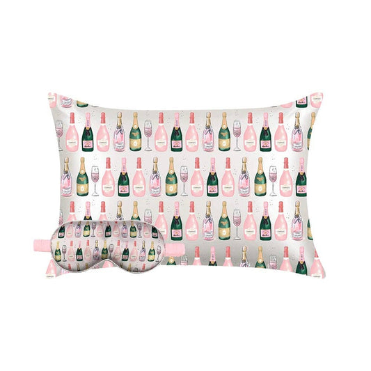 Champagne Matching Satin Eye Mask & Pillowcase Set