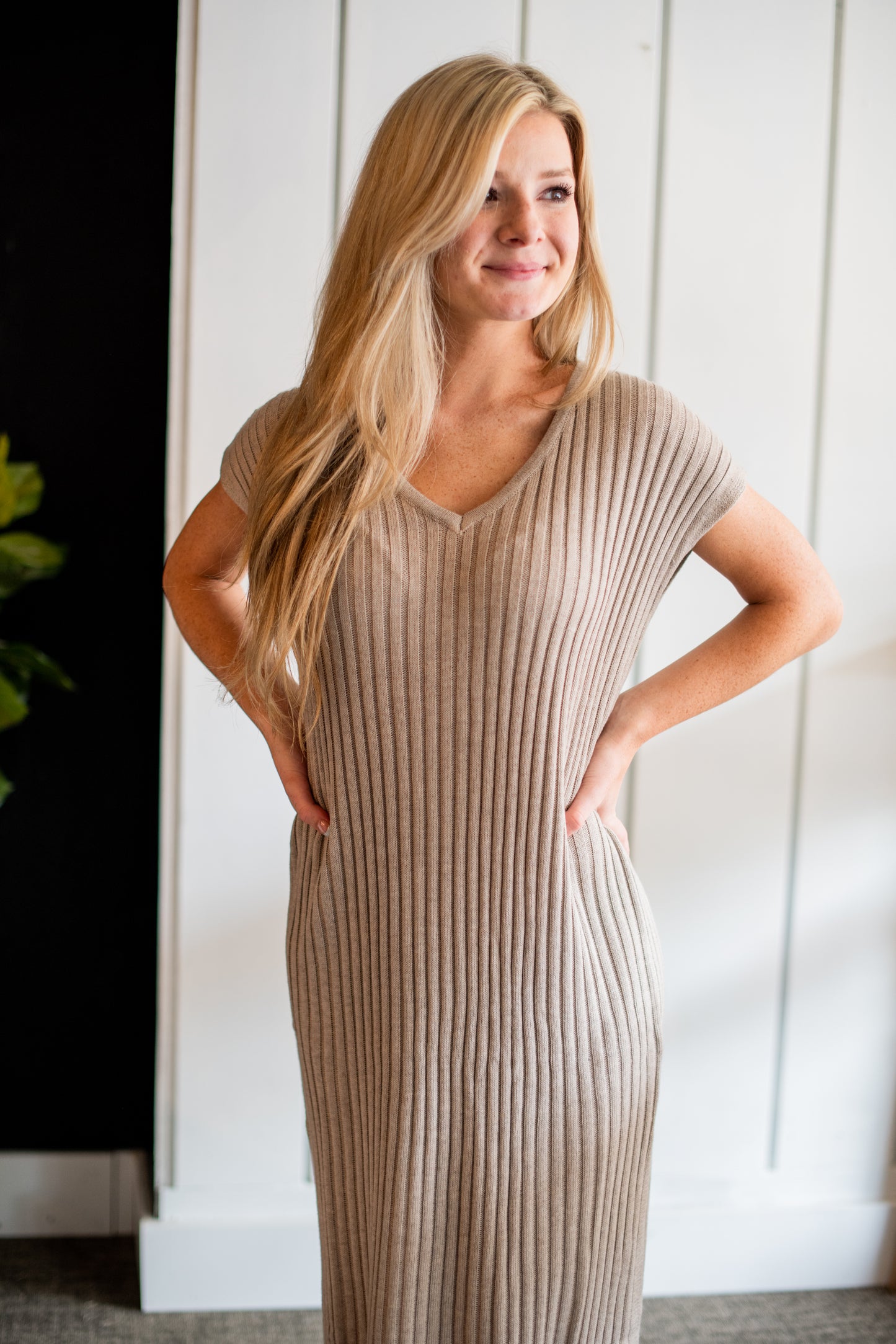 WFH Sweater Dress - Heather Latte