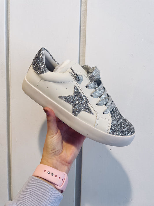 Silver Glitter Sneakers