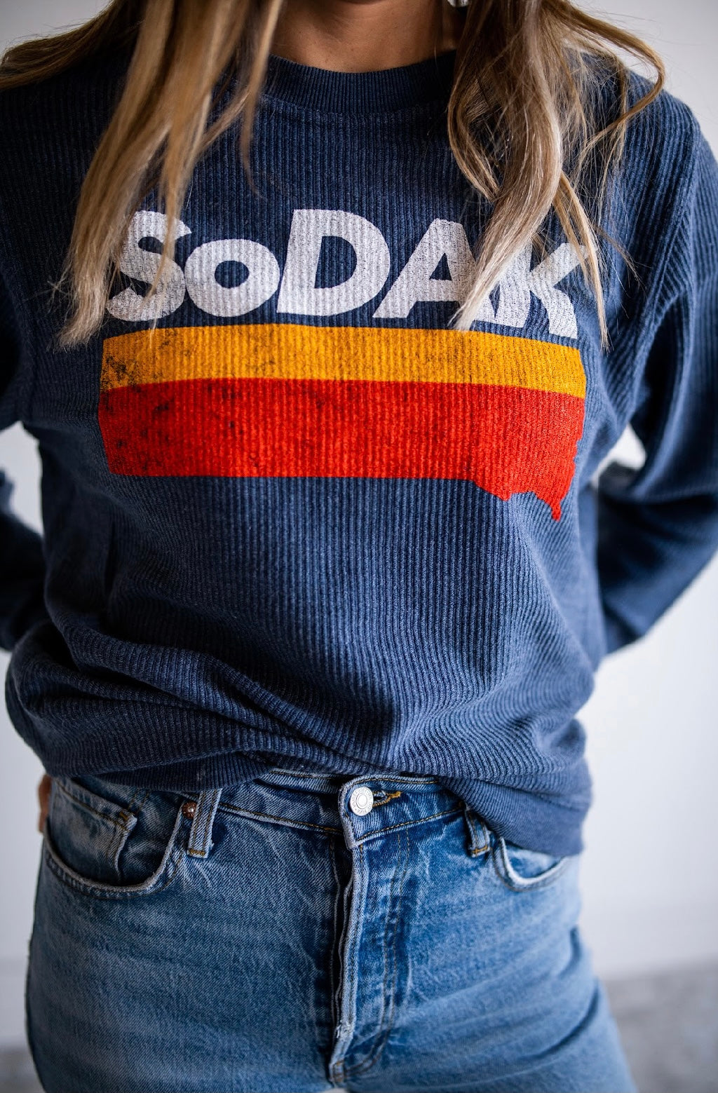 SoDAK Cord Sweater - Navy