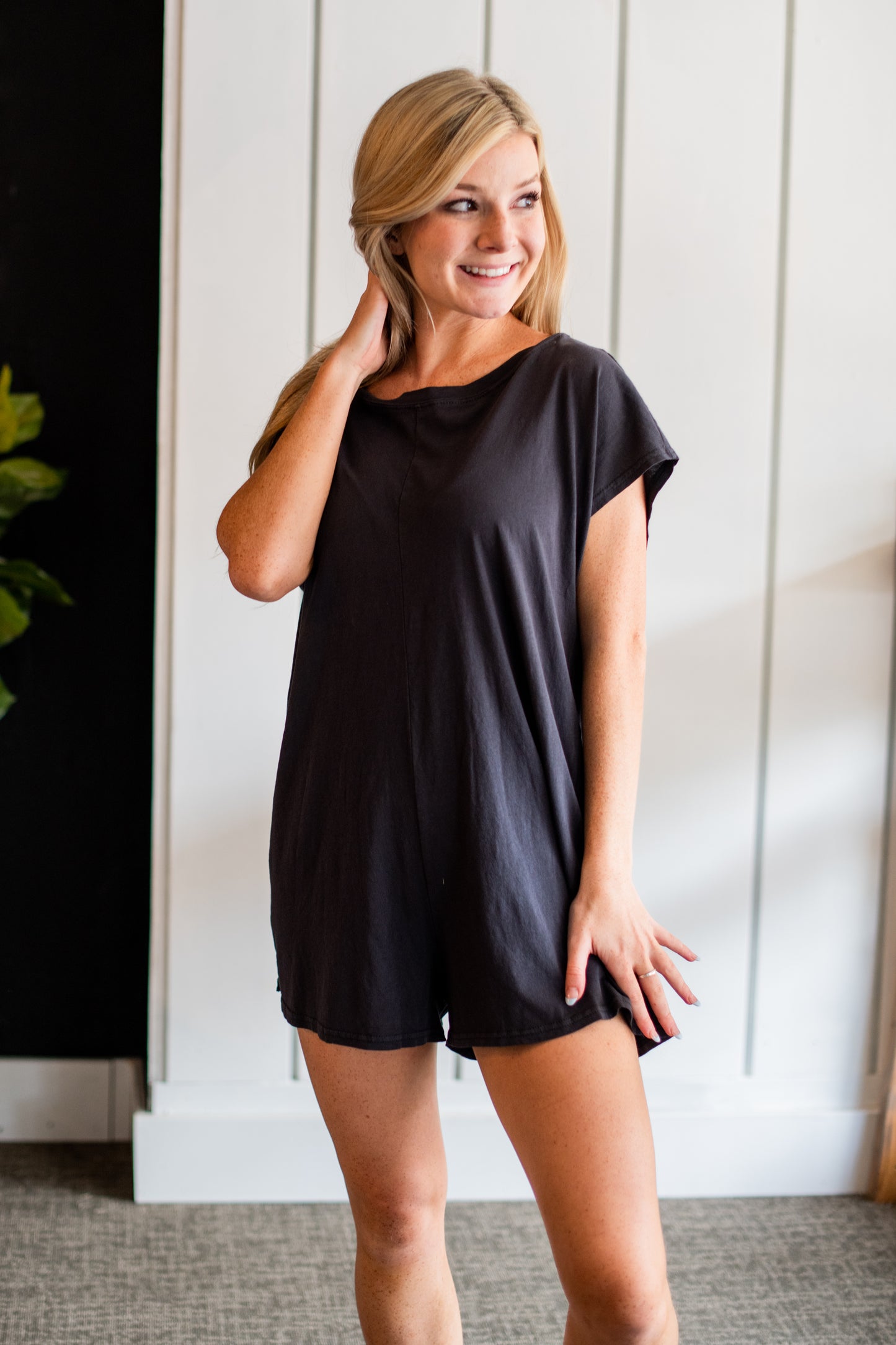 Bailey Romper - Washed Black