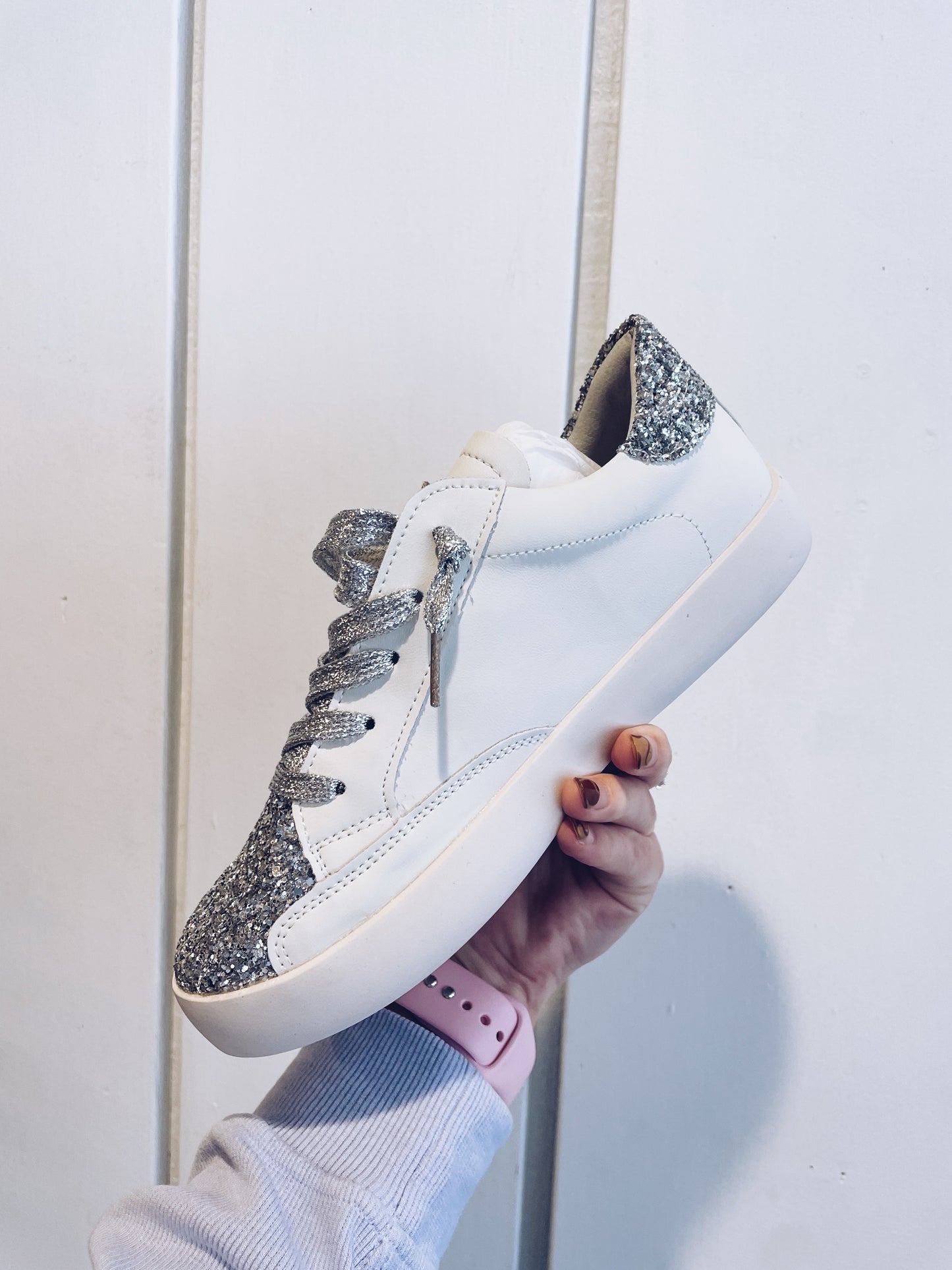 Silver Glitter Sneakers