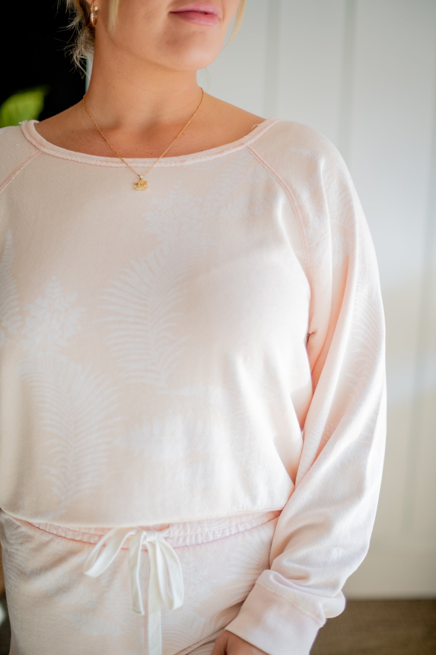 Summer Palm Pullover - Rose Pearl