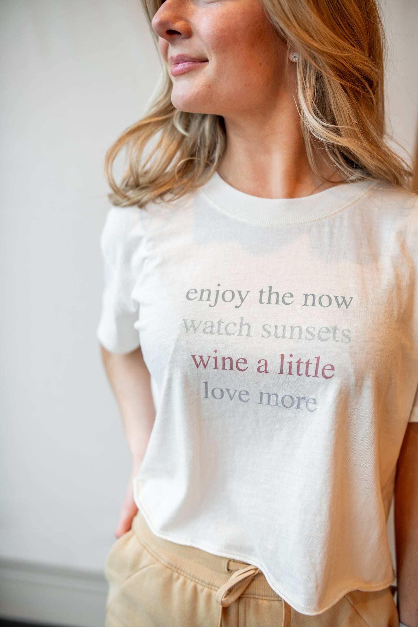 Vintage Enjoy Sleep Tee - Bone