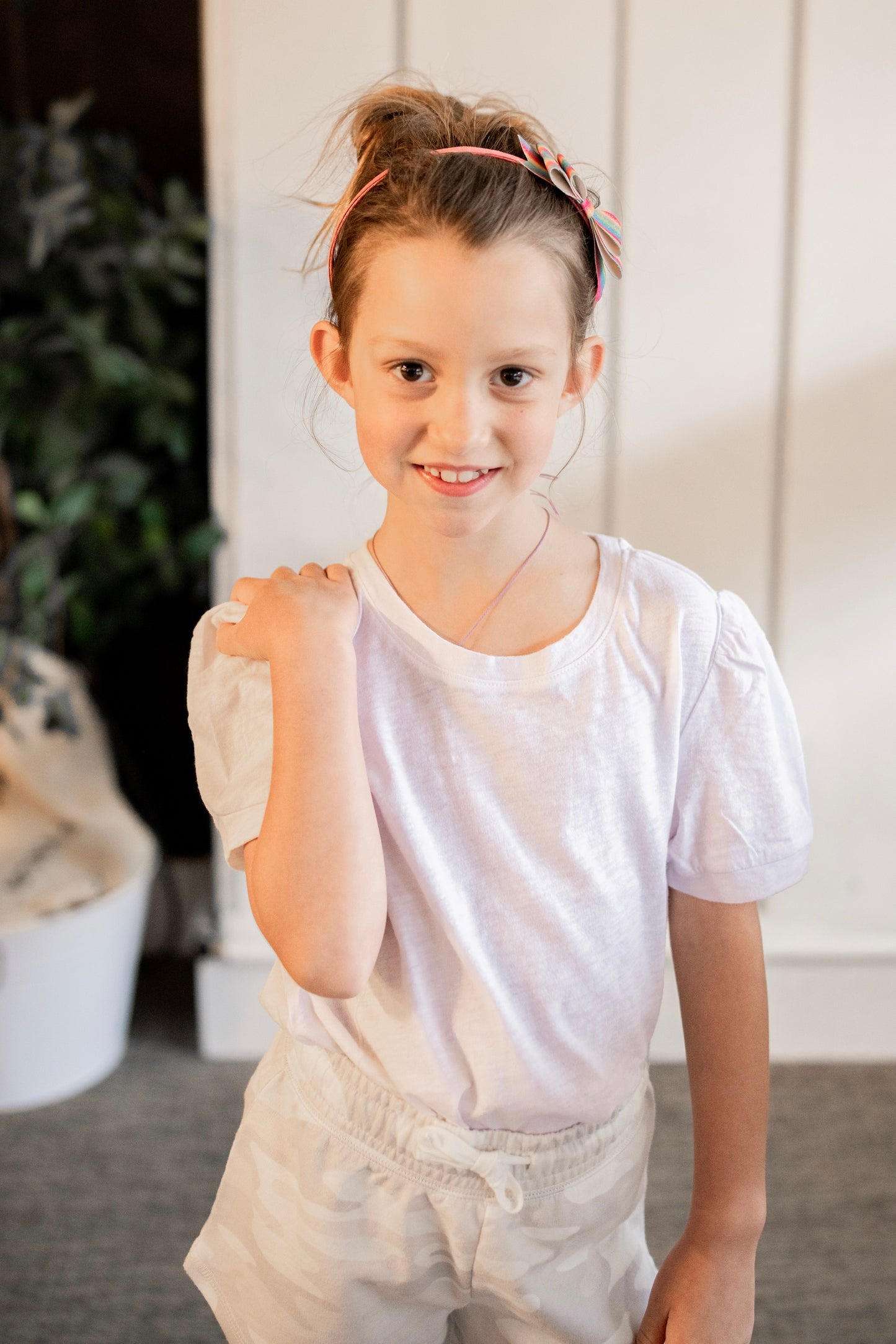 Girls Carrie Slub Top - White