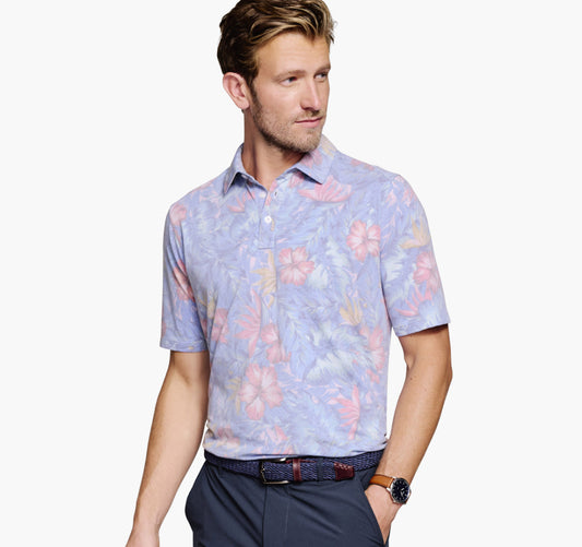 XC4 Perf. Cotton Piqué Polo - Blue Tropical