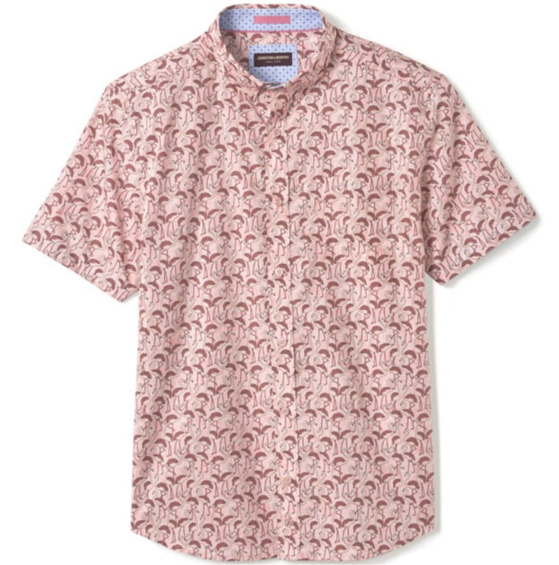 Cotton SS Button Up - Pink Flamingo